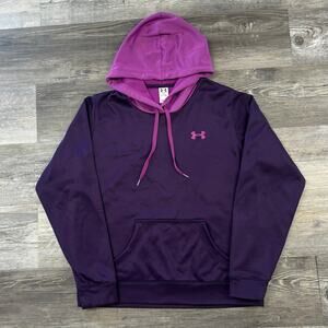 UA Under Armour Two Tone‎ Purple Colorblock Womens Medium Fleece Divide Hoodie